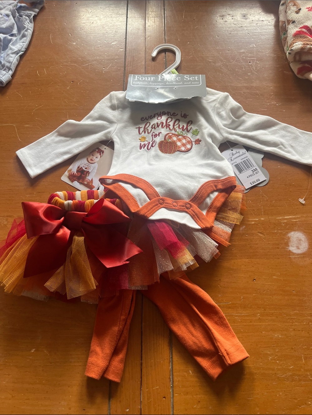Carter's White and Orange 'Everyone is Thankful for Me' Tutu Outfit